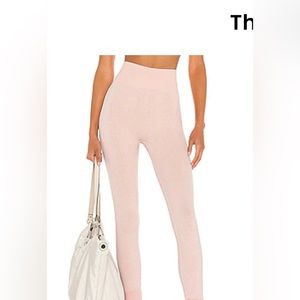 THE UPSIDE Ayama Dance‎ Midi Pant In Rose Pink Ribbed Size S